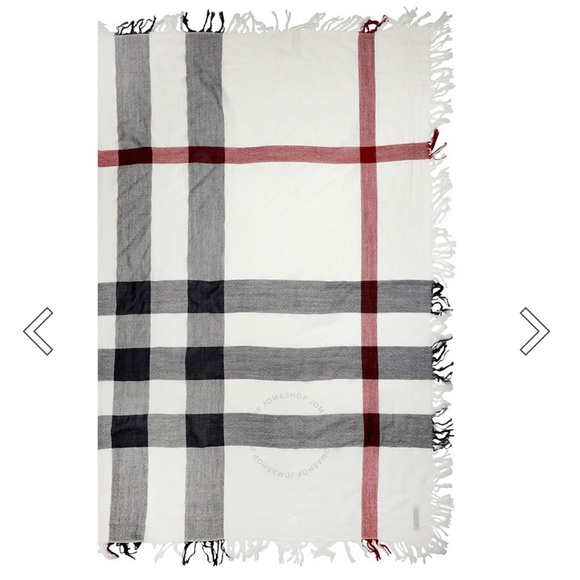 Burberry Large Ivory Check Fine Merino Wool Scarf Wrap - Picture 8 of 16